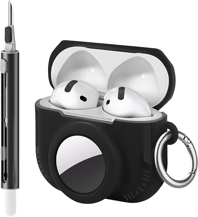 Compatible with AirPods 4 and AirTag 2 in 1 Case, Soft Silicone Protective Case Cover Compatible ... | Amazon (US)