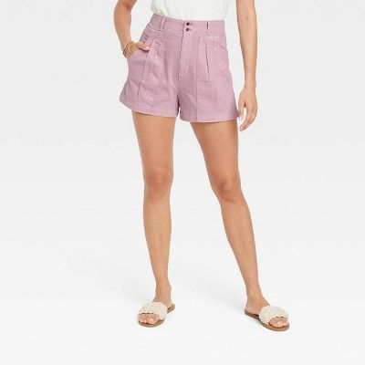 Women&#39;s High-Rise A-Line Pleated Shorts - Universal Thread&#8482; Purple 16 | Target