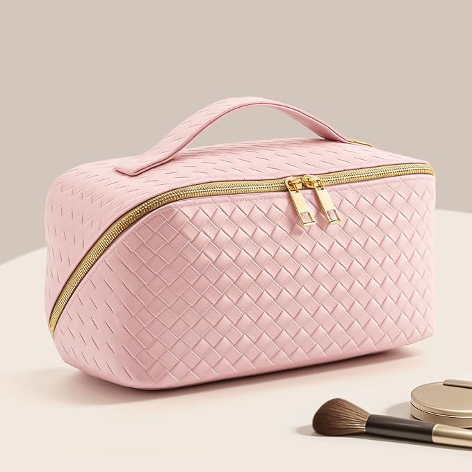 Women's Travel Cosmetic Bag PU Leather Toiletry Bag Large Capacity Convenient Toiletry Storage Ba... | Amazon (US)