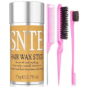 Hair Wax Stick & Slick Back Hair Brush – Frizz Control for Women & Kids, Non-Greasy & No Residu... | Amazon (US)