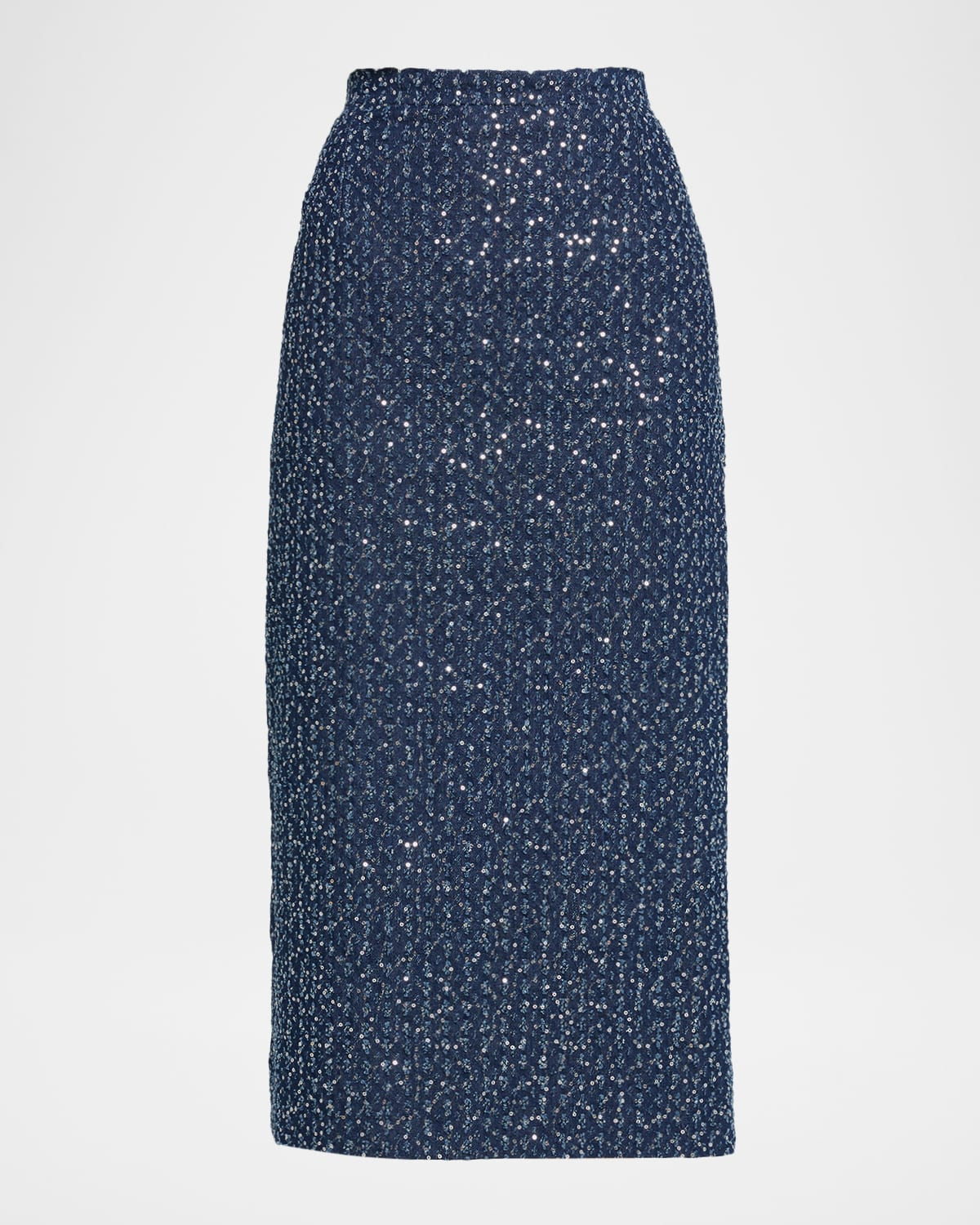 Sequin Straight Cotton Midi Skirt | Neiman Marcus