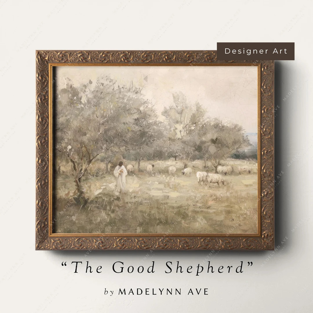 Modern Christian Wall Art, the Lord is My Shepherd Art Print, Jesus Leaves the 99, Religious Art,... | Etsy (US)