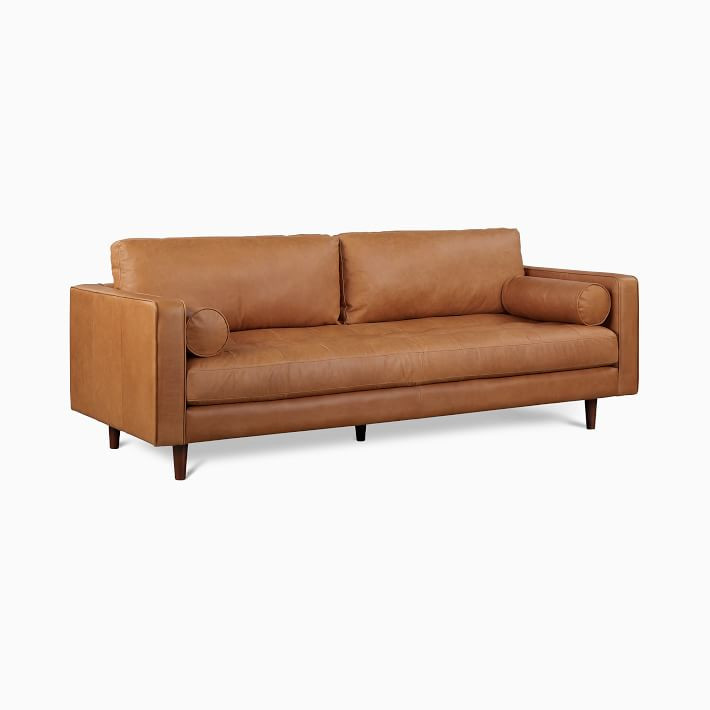 Dennes Leather Sofa (72"–88") | West Elm (US)