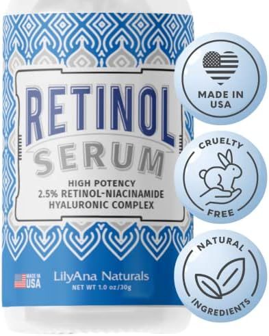 Retinol Serum by LilyAna Naturals - Retinol Serum for Face has pure retinol (2.5%) for effective ... | Amazon (US)