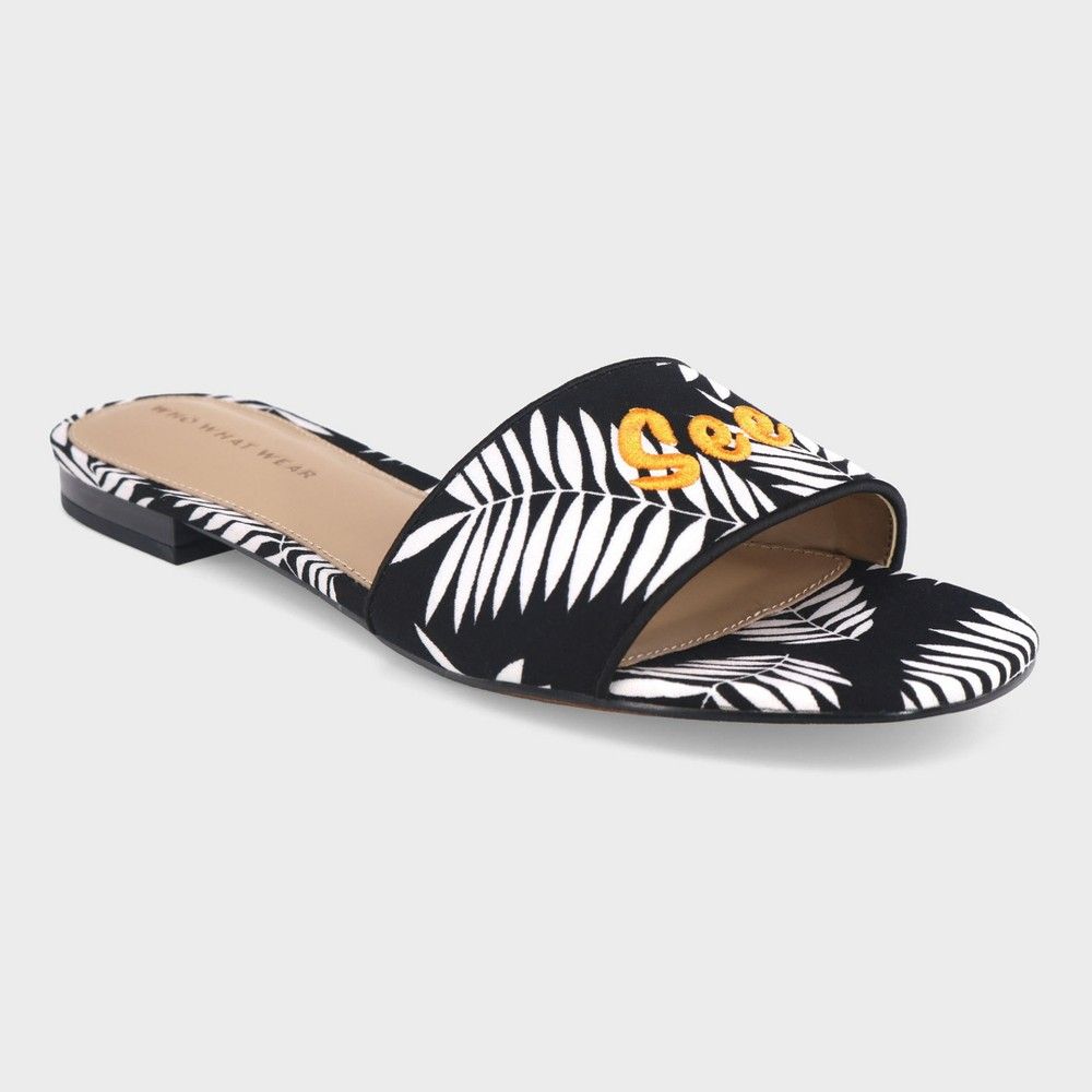 Women's Sloane Palm Slide Sandals - Who What Wear Black 8.5 | Target