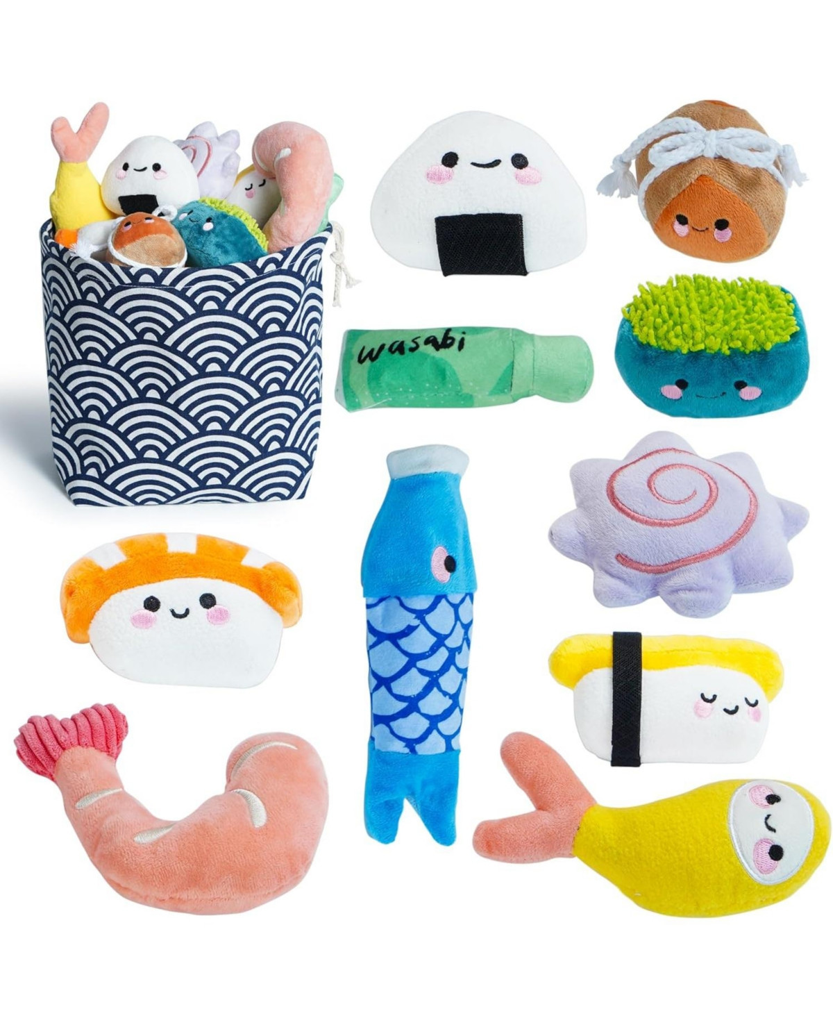 Nocciola 10 Pcs Sushi Toys with Takeout Bag,Plush Squeaky Dog Toy Set,Cute Stuffed Pet Toys,Puppy Chew Toys,For Small to Medium Dog,Foodie Series toy | Macy's