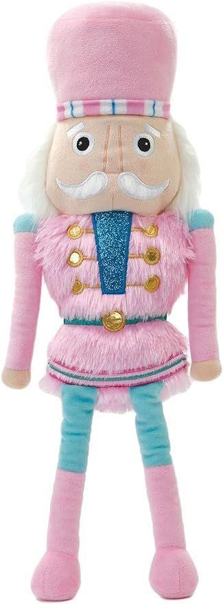 iscream Furry Plush 18.5" Nutcracker Embroidered Accent Holiday Pillow - Pink | Amazon (US)