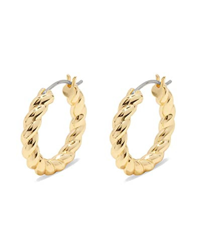 gorjana Women’s Crew Hoops, High Shine Croissant Hoop Earrings, 18K Gold Plated | Amazon (US)