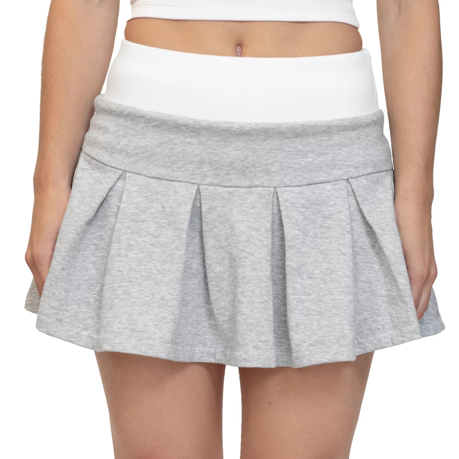 Juniors' madden girl Wide Rib Waist Pleated Mini Skort, Girl's, Size: Small, Light Grey Grey | Kohl's