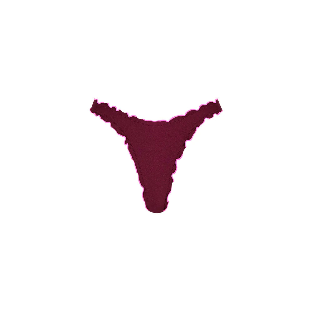 Lettuce Edge Thong Bikini Bottom - Sangria Spritz | Kulani Kinis US