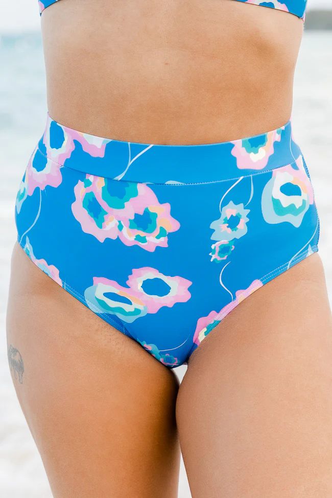 Tried And Tropical Blue Floral Bikini Bottoms | Pink Lily