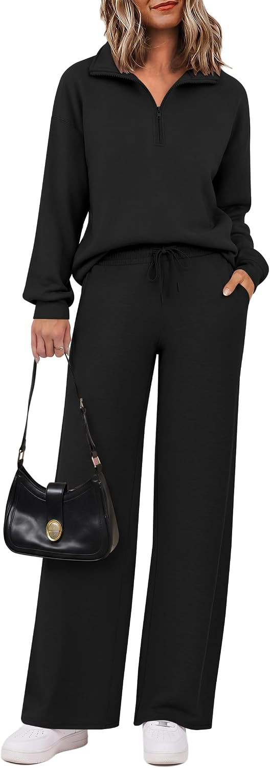 Ekouaer 2 Piece Sets for Women Half Zip Lounge Sets Matching Fall Outfits | Amazon (US)