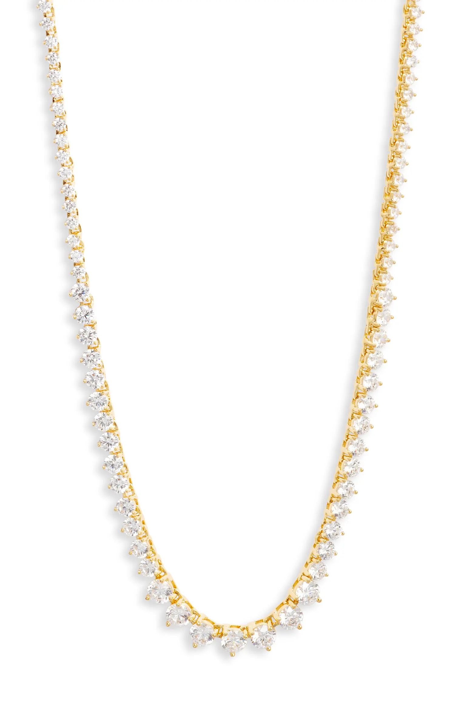 Graduated Cubic Zirconia Tennis Necklace | Nordstrom