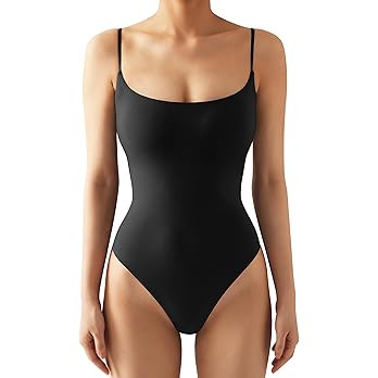 SUUKSESS Women Sexy Square Neck Thong Bodysuit Backless Cami Bodysuit Top | Amazon (US)