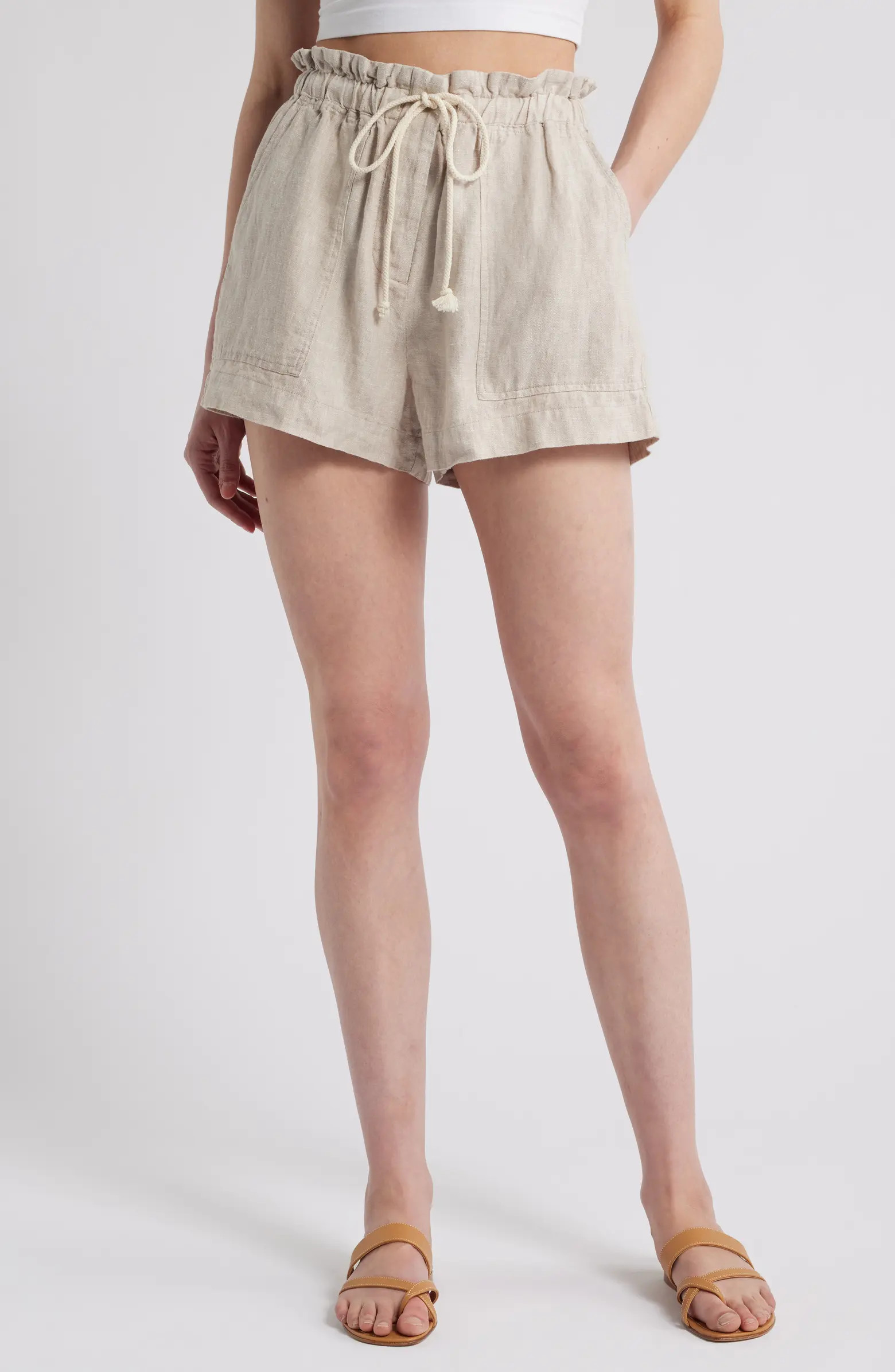 Rails Foster Paperbag Linen Shorts | Nordstrom | Nordstrom
