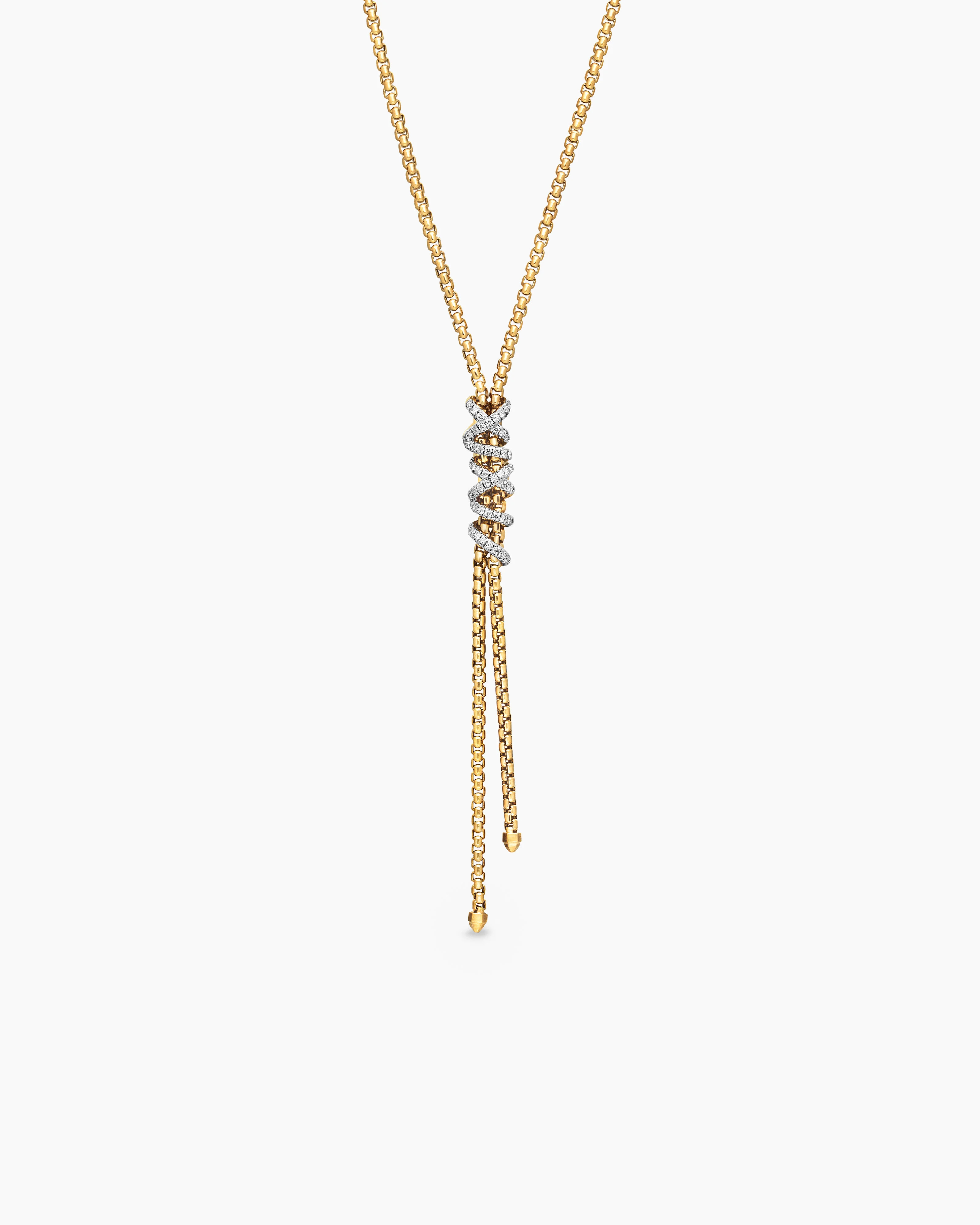 David Yurman | Helena Y Necklace in 18K Yellow Gold with Diamonds | David Yurman