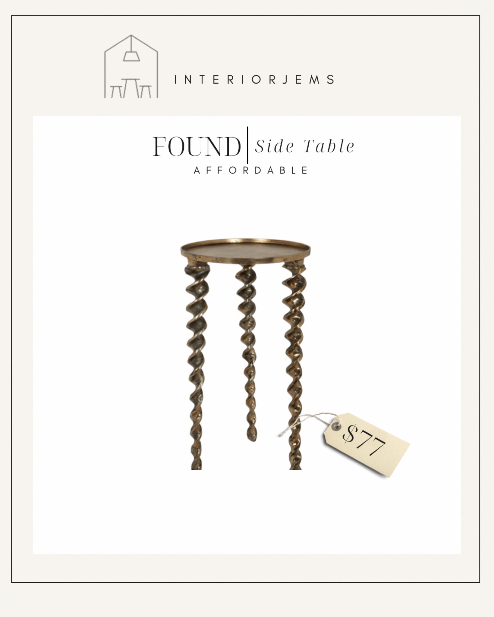 Adorable brass side table. Accent table, end table $77 table. Walmart. Living room furniture 

#LTKstyletip #LTKsalealert #LTKhome