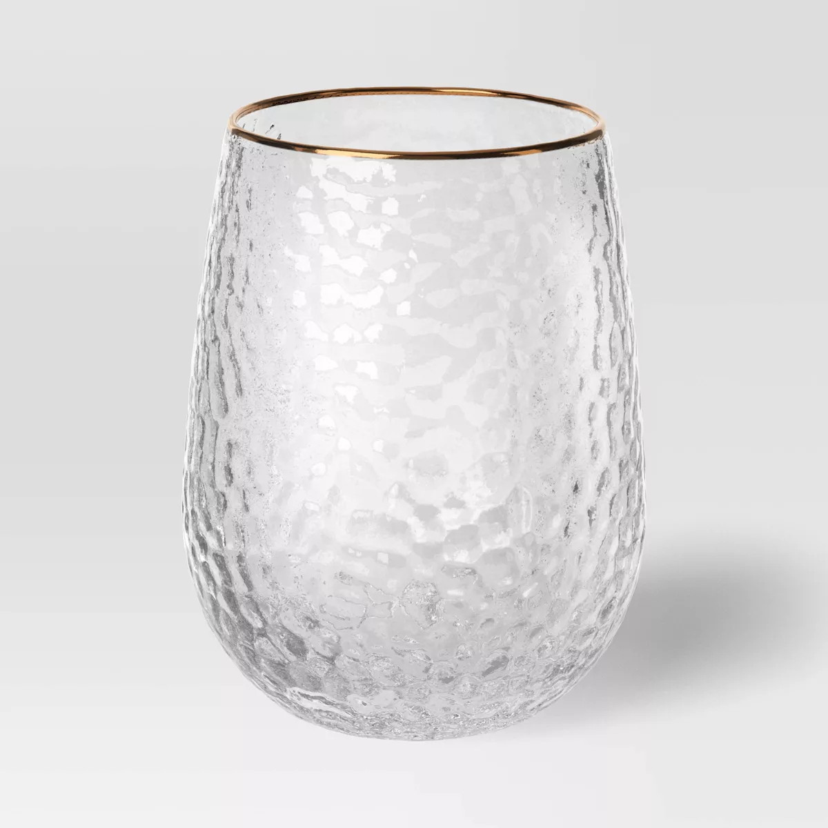 15.88oz Stemless Wine with Hammered and Gold Rim - Threshold™ | Target