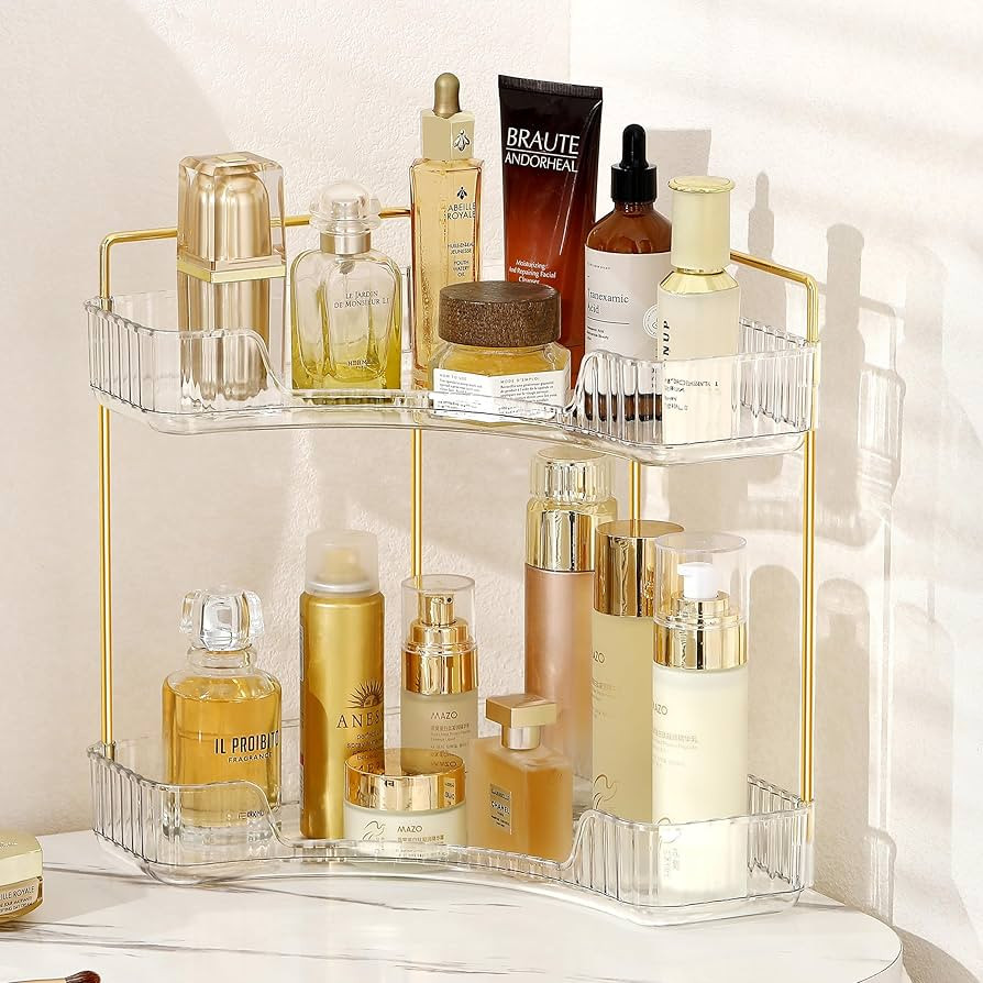 Weidace Corner Bathroom Counter Organizer Bathroom Countertop Shelf Makeup Organizer for Vanity P... | Amazon (US)