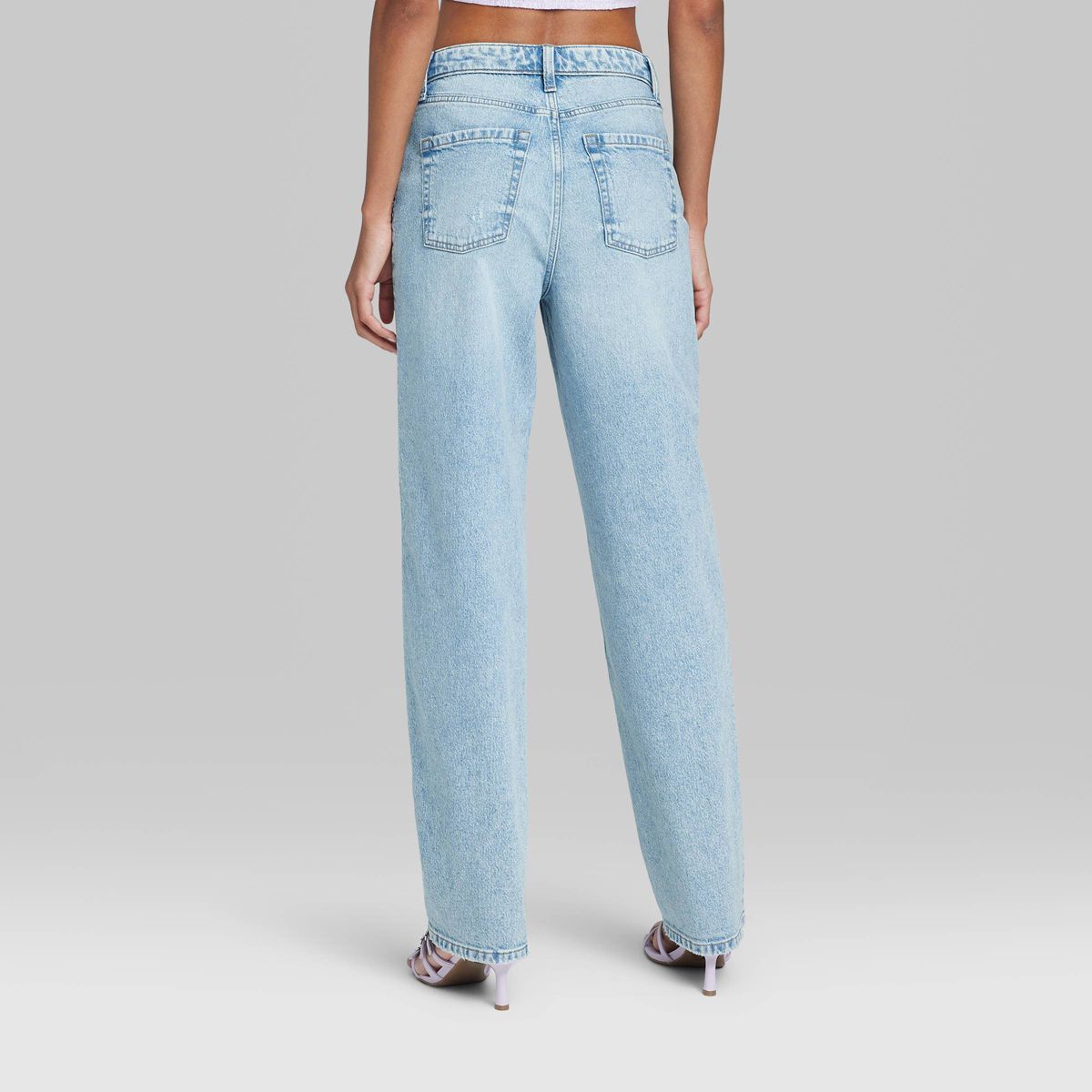 Women's High-Rise Foldover Straight Jeans - Wild Fable™ Light Wash | Target