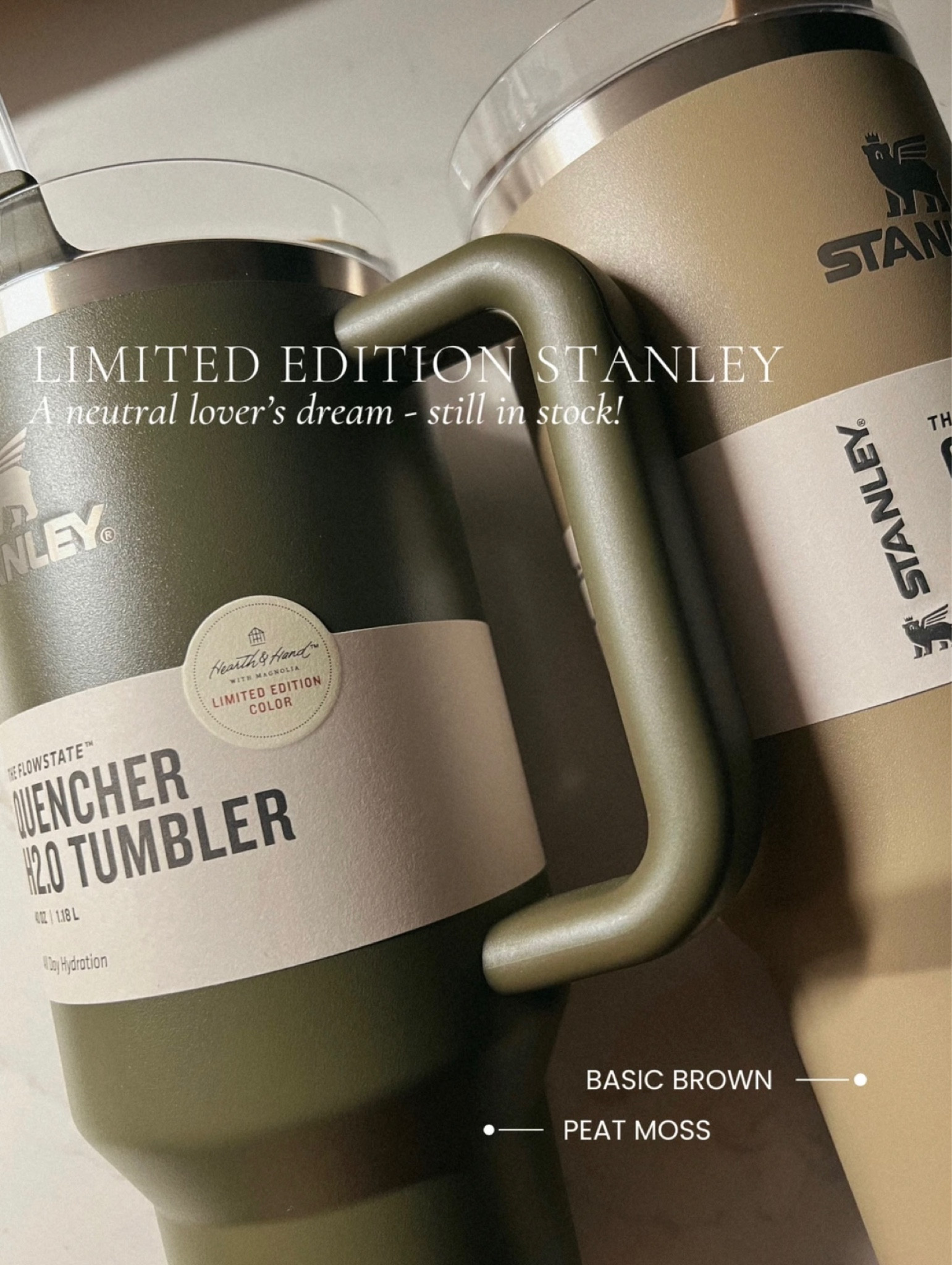 New Stanley 40 oz Quencher H2.0 Tumbler - Hearth And Hand Magnolia - Basic  Brown