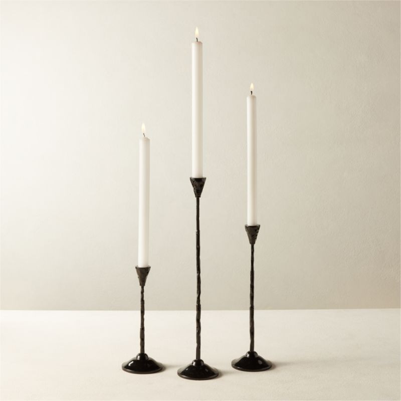 Rho Black Taper Candle Holders | CB2 | CB2