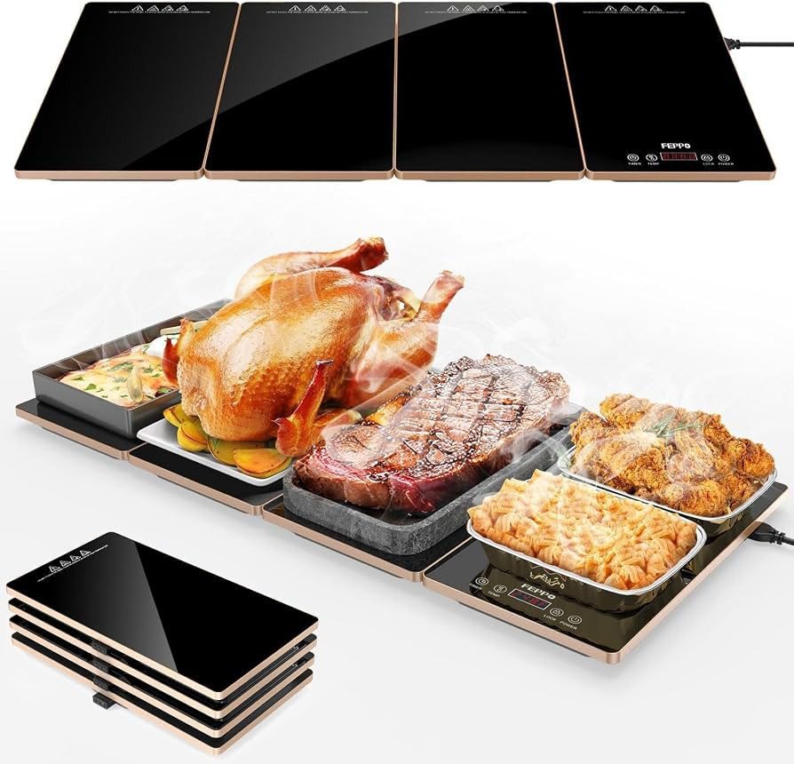 FEPPO Electric Warming Tray Kitchen Appliance, 4-in-1 Buffet Warmer | Amazon (US)