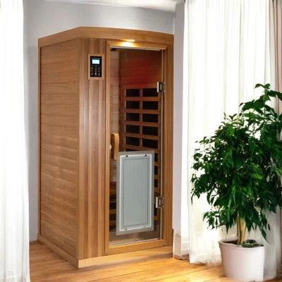 KISRAIS Low EMF One Person Far Infrared Red Cedar Indoor Sauna Room | Wayfair North America