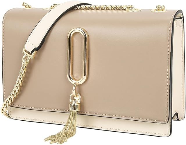 AUOBAG Shoulder bag for women Handbag crossbody bag small Fashion Tassel chain bag PU leather Hob... | Amazon (US)