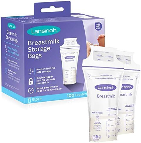 Amazon.com : Lansinoh Breastmilk Storage Bags, 100 Count : Breast Milk Storage Products : Baby | Amazon (US)