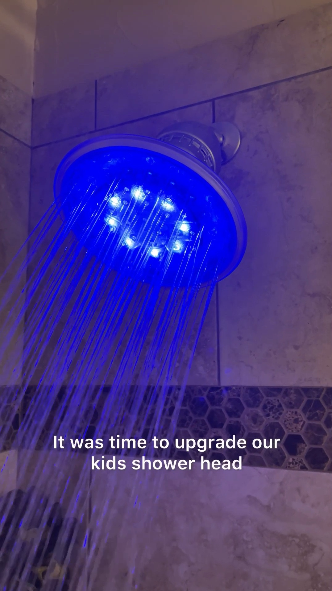 It’s time to upgrade the kids bathroom! We swapped out the old shower head with a filtered rainfall shower head with RGB lights! The lights work when water is running through it, so there’s no electricity or battery required! 

The RED 🔴 GREEN 🟢 BLUE 🔵 led lights indicate the temperature of the water! Red warns you that it’s red hot 🥵, green is just right, and blue is likely too cold 🥶. 

This rainfall shower feels more luxurious but still fun, and the filter helps you have your best hair and skin health  

#LTKHome #LTKCyberWeek #LTKFindsUnder50