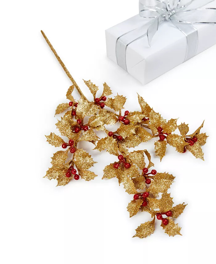 Santa's Favorites Floral Glitter Pick  Ornament Created for Macy's | Macys (US)