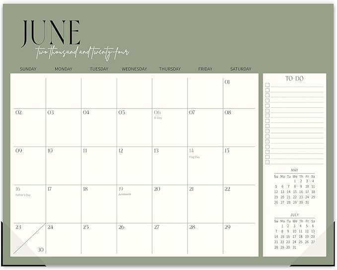 Guasslee Desk Calendar 2024-2025, Desk Top Calendar 2024, 19-Month School Year Desk/Wall Calendar... | Amazon (US)