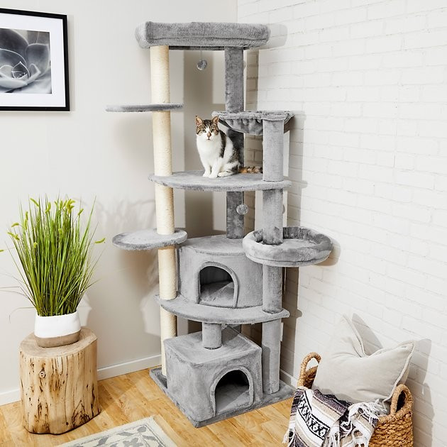 FRISCO 76-in XXL Heavy Duty Cat Tree, Gray - Chewy.com | Chewy.com