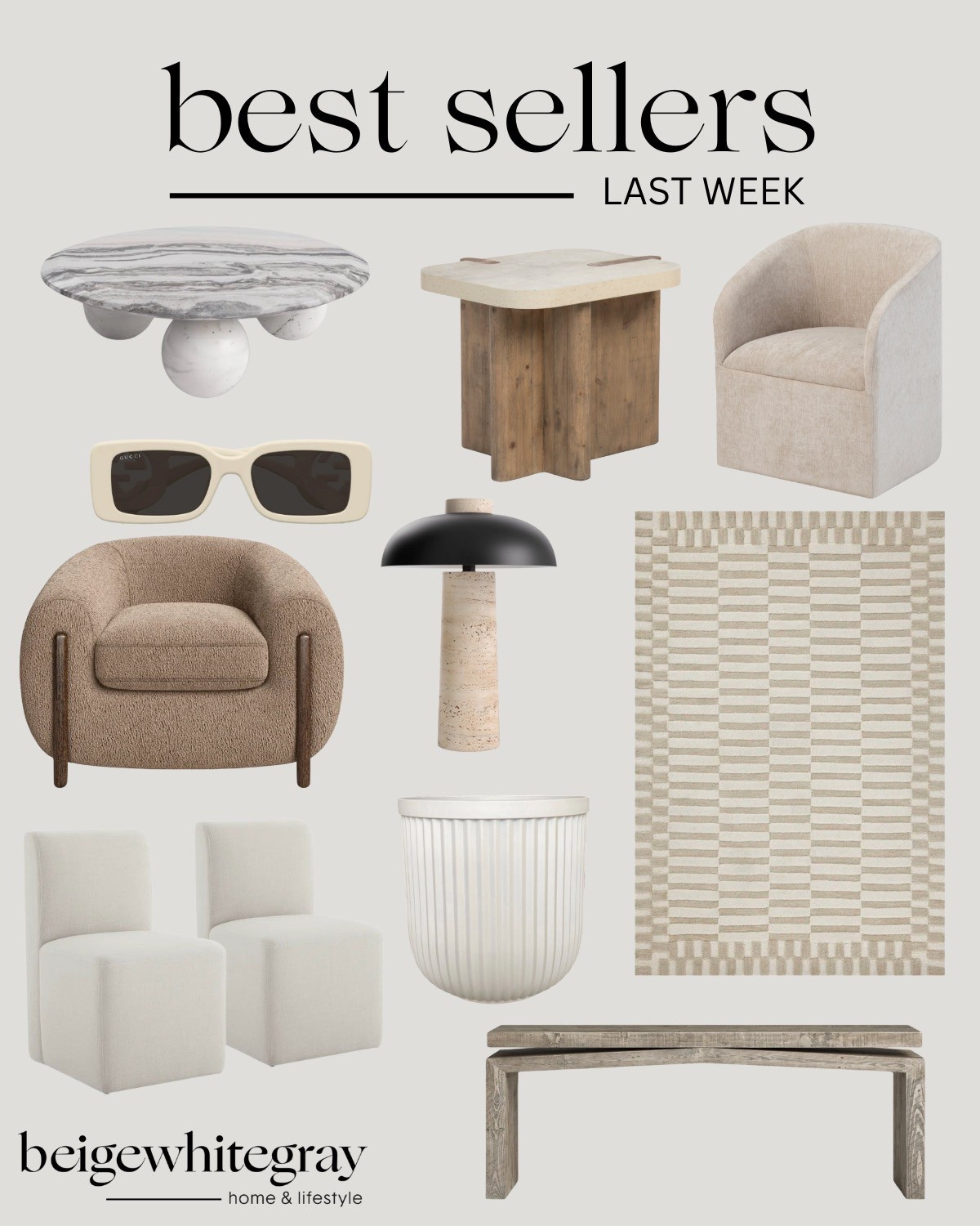 Best sellers from last week! 

Home decor, home styles, home furniture, living room furniture, living room chair, neutral sun glasses, area rug, potter, pot, lamp, neutral home finds, neutral home decor, beige home decor 

 

#LTKSeasonal #LTKHome