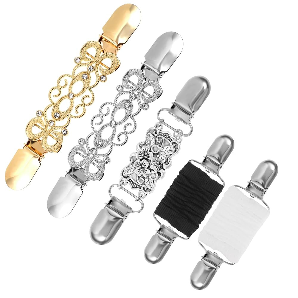 Elegant Vintage Shirt Clips - 5 Styles Waist Cincher & Sweater Clips for Women - Decor for Sweate... | Amazon (UK)