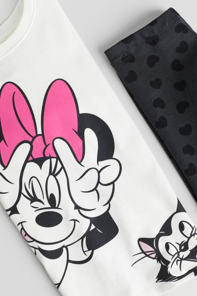 2-piece Printed Set - White/Minnie Mouse - Kids | H&M US | H&M (US + CA)