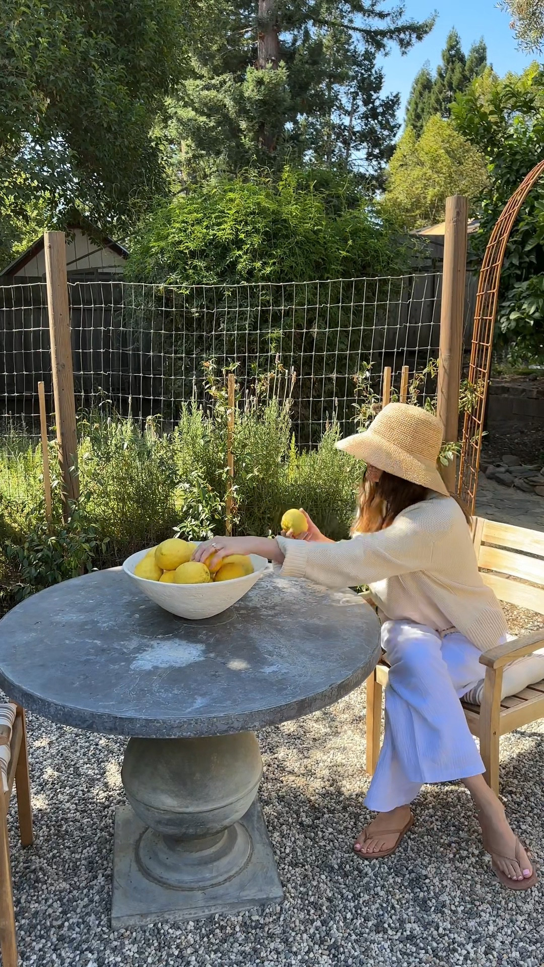 Sunday morning garden reset | in my coastal grandmother/nancy Meyers era wearing Everlane ivory sweater, Z Supply white gauze pants and Haven Well Within raffia bucket hat. 

#LTKStyleTip #LTKFindsUnder100 #LTKSeasonal