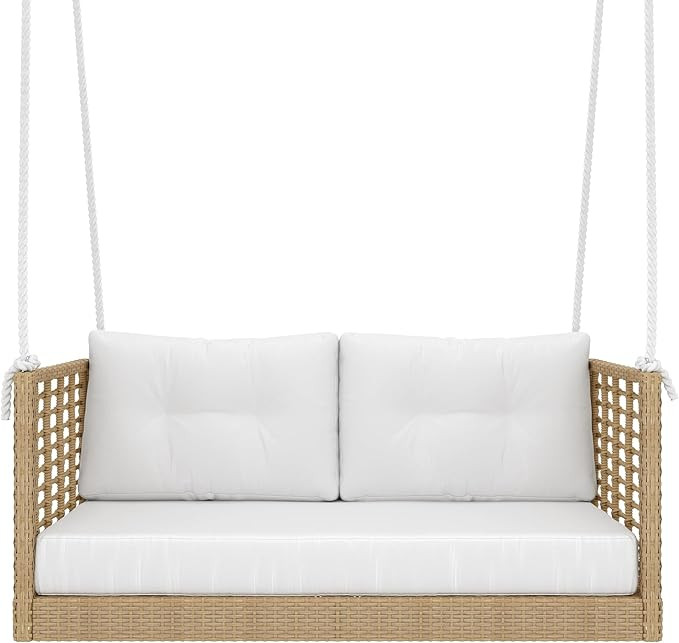 East Green Millie Porch Swing with Cushions – 2 Person Porch Swing, Outdoor Loveseat Swing for ... | Amazon (US)