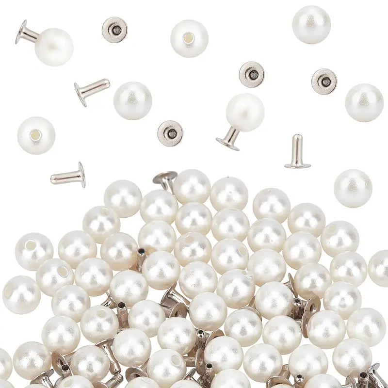 Pearl Rivets Studs White Round Plastic Pearl Buttons Studs - Temu | Temu Affiliate Program