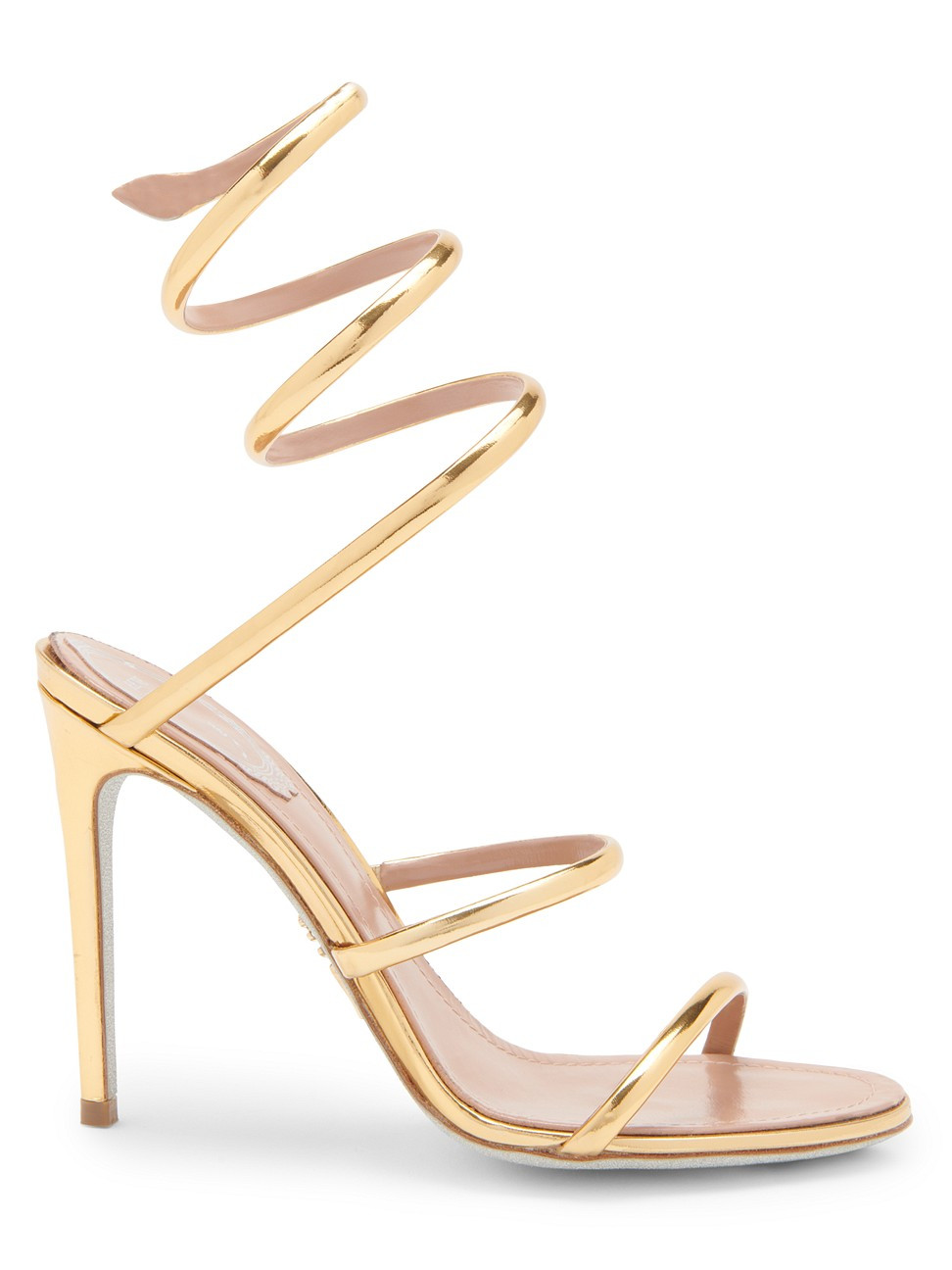 Women's Cleo 105MM Leather Sandals - Dark Gold - Size 11.5 | Saks Fifth Avenue