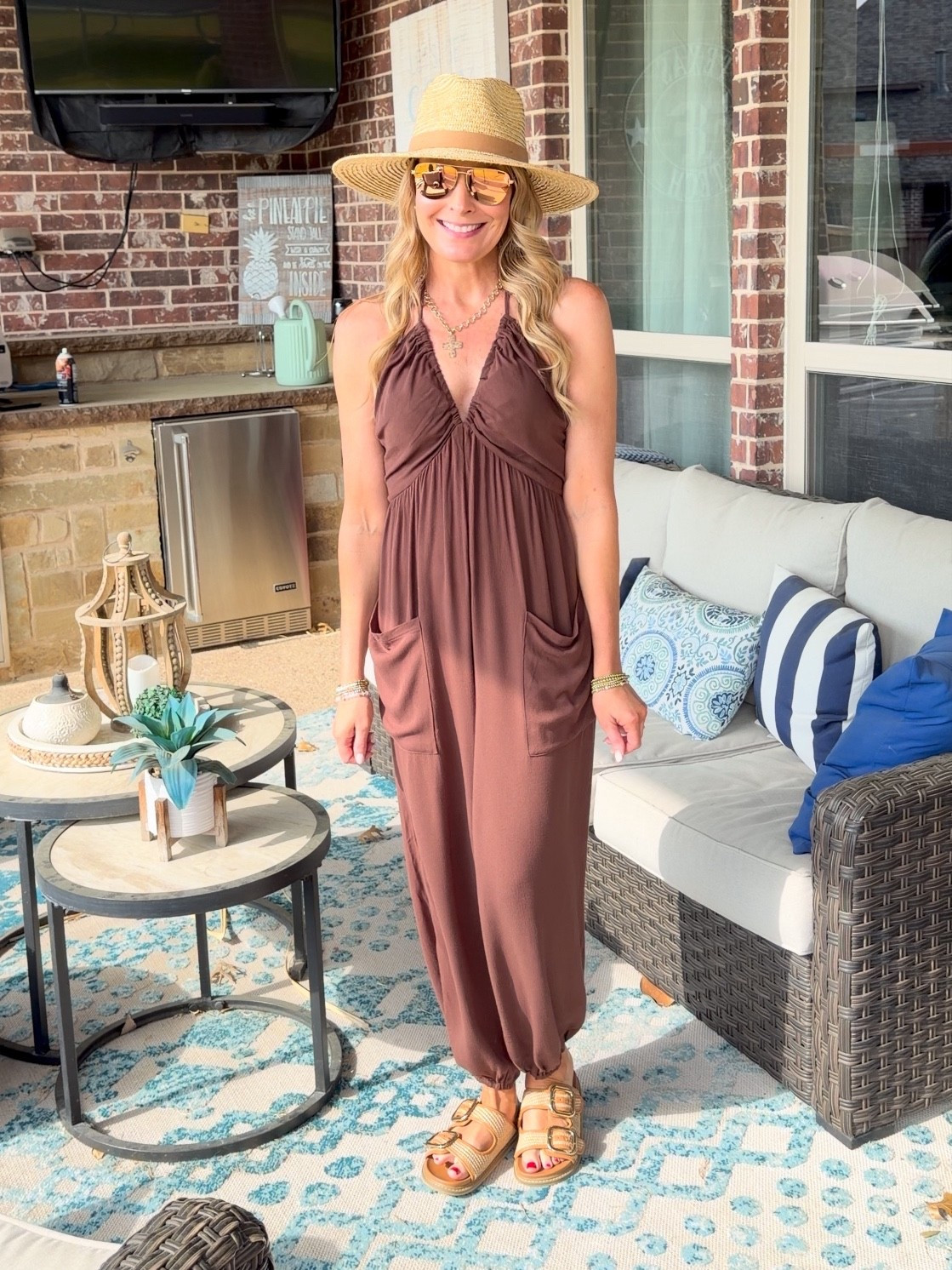 The most adorable summer jumpsuit. Perfect to wear casually, adorable as resort wear and it makes the perfect swimsuit cover up taking you from the beach to lunch! I’m wearing a small. 

Summer outfit | beach outfits | swimsuit cover up | jumpsuit | easy outfit | casual outfits | sandals | summer hat | Amazon 


#LTKSwim #LTKTravel #LTKootd