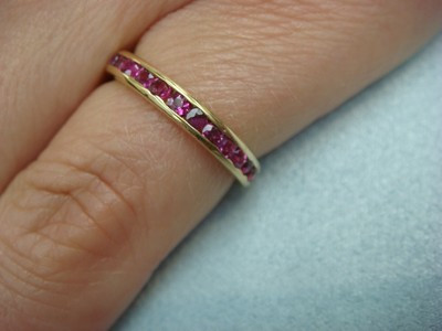SPECIAL 14 KT. GOLD 3/4 GENUINE RUBIES 2.5 MM WIDE LADIES BAND 1.7 GRAMS  | eBay | eBay US