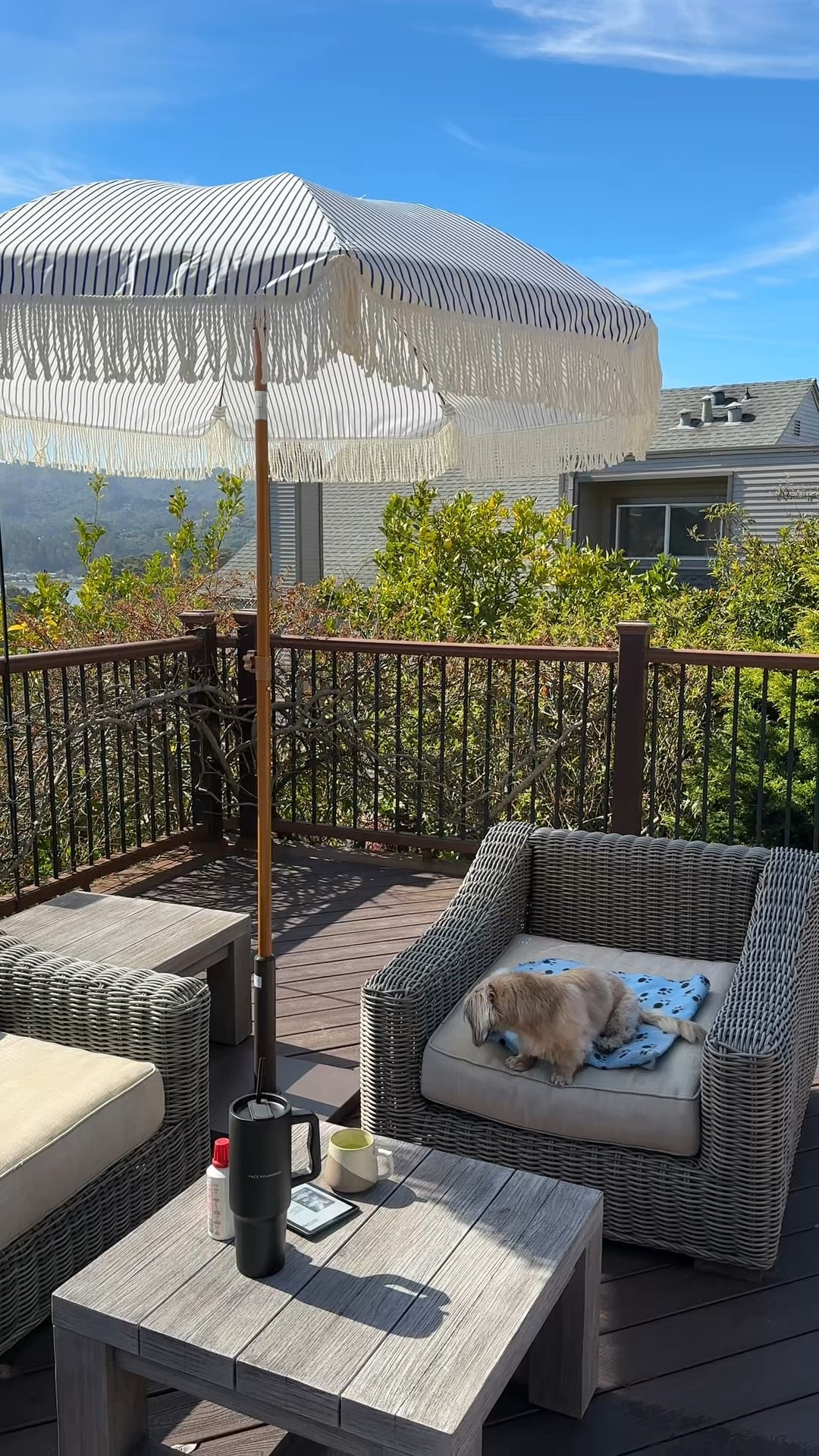 Bought two of this adorable umbrella for our deck! Can’t wait to use these all season long. I love how light they are so they’re easy to take down/bring inside if you want. Under $100! Based purchased separately and super easy to assemble.

#LTKFindsUnder100 #LTKHome #LTKStyleTip