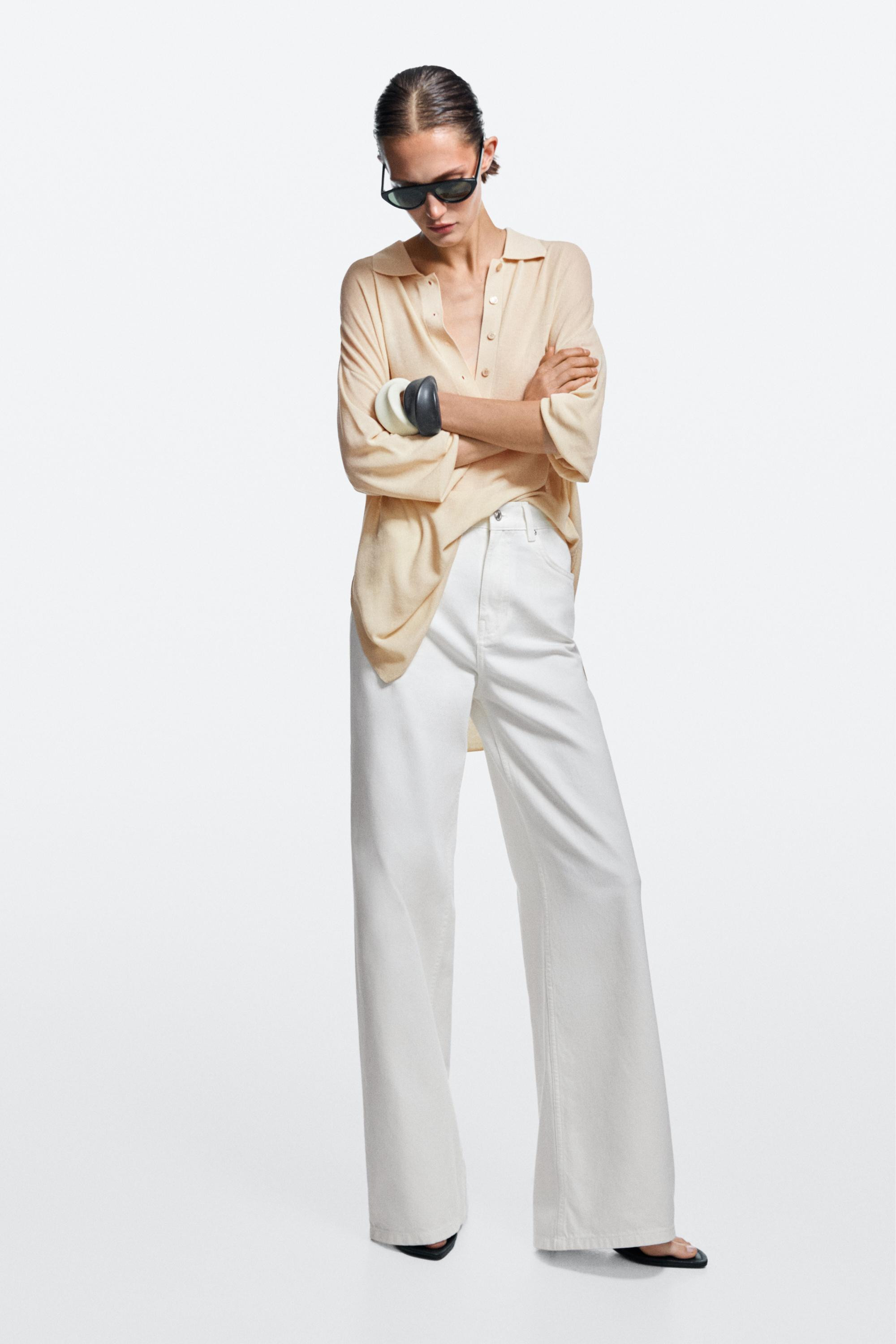 High-waist wide-leg jeans | Massimo Dutti UK