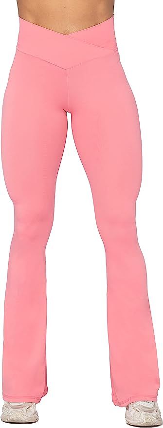 Sunzel Flare Leggings, Crossover Yoga Pants with Tummy Control, High-Waisted and Wide Leg | Amazon (US)