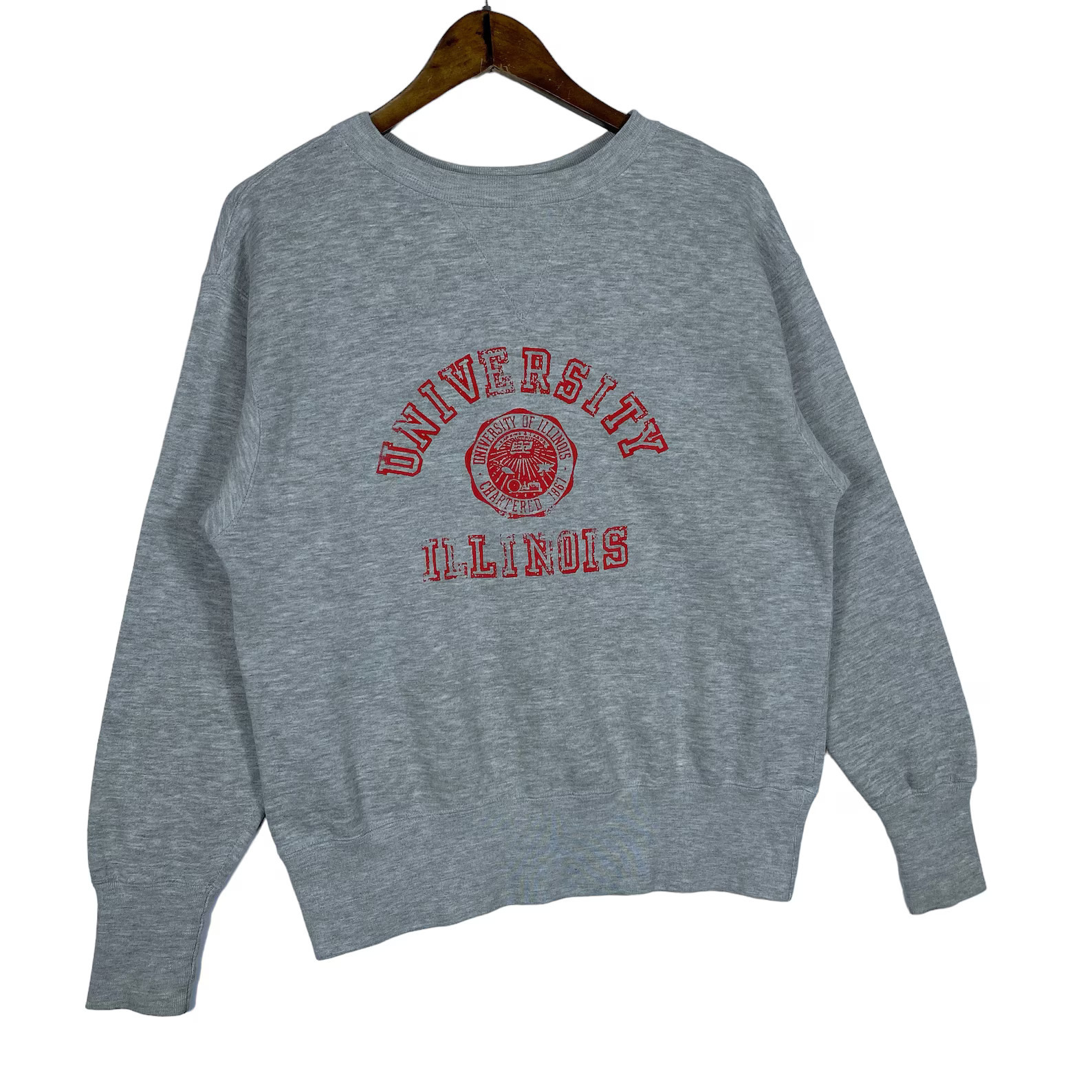 Vintage Illinois State University Sweatshirt Crewneck Big Logo Grey Pullover Jumper Size M | Etsy (US)