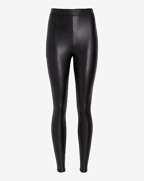 Super High Waisted Faux Leather Leggings | Express