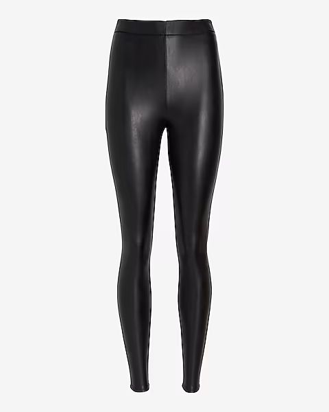Super High Waisted Faux Leather Leggings | Express