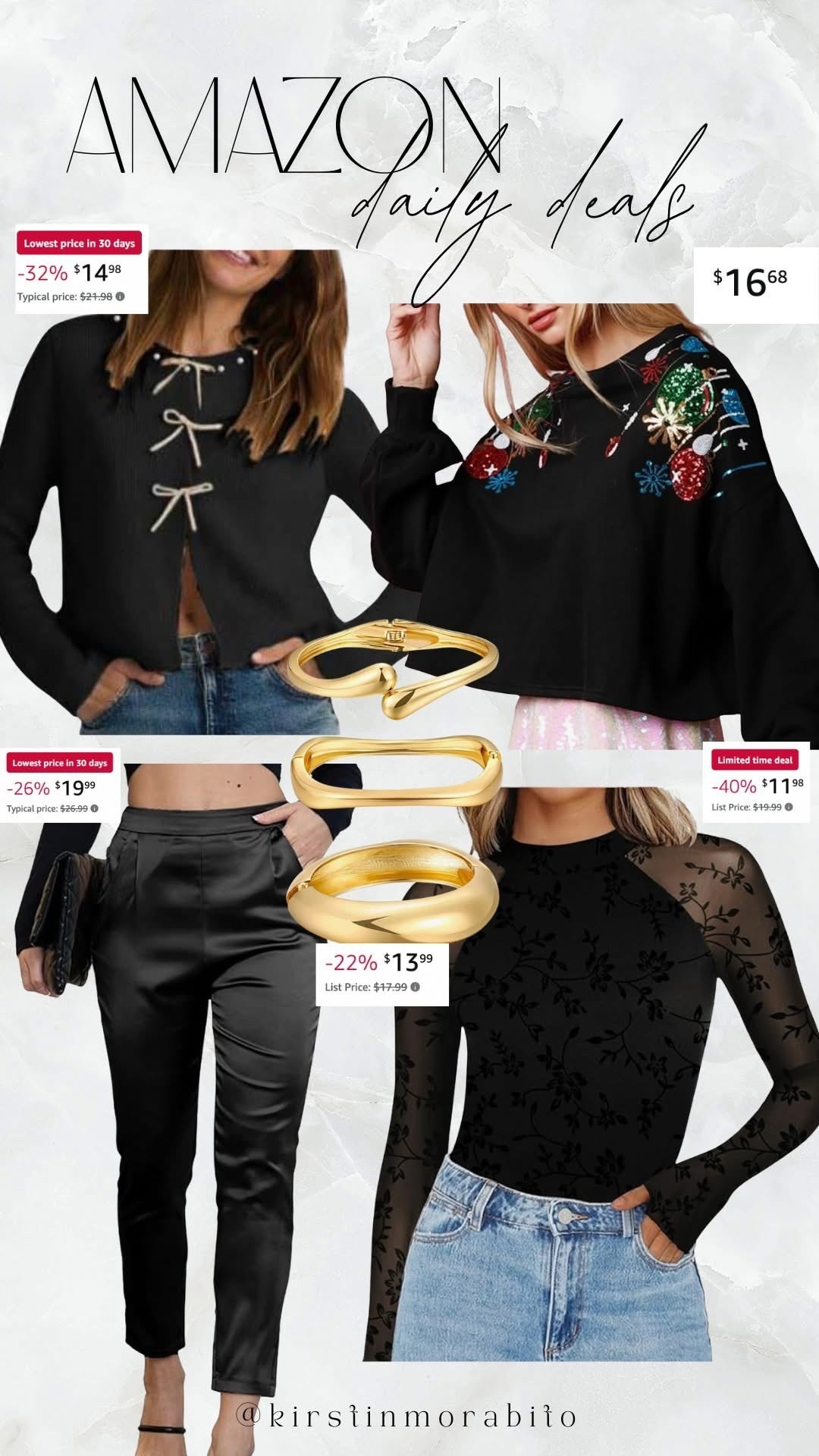 Today’s Amazon daily deals for fashion under $20 \\ holiday chic on a budget! 

#LTKCyberWeek #LTKHoliday #LTKSaleAlert